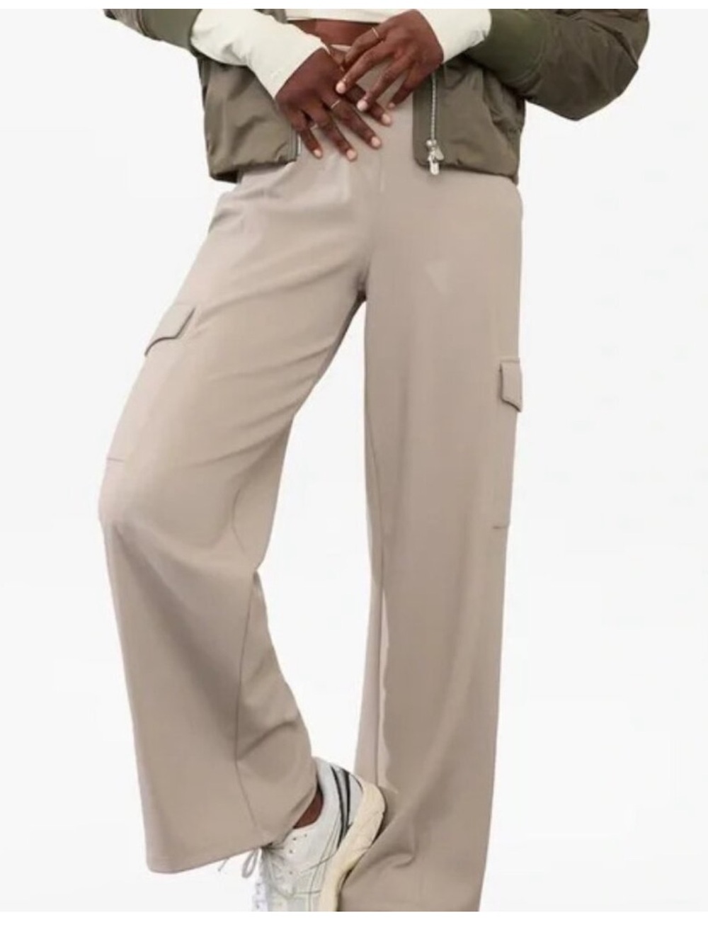 NWT! Athleta Venice Cargo Wide Leg Pant High Rise Taupe Sz.XS Casual Travel $119 - Picture 11 of 11